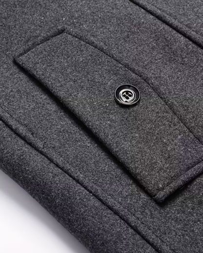 Veste d'automne-hiver chaude pour homme avec col rabattable et écharpe détachée zippée