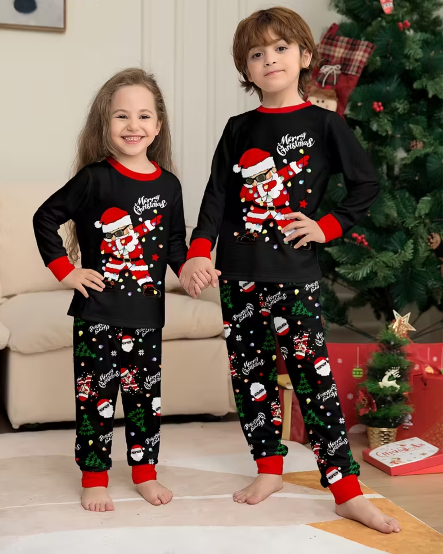 Pyjama Deux Pièces pour Enfants à la Mode Classique Nouveau avec Imprimé à Carreaux