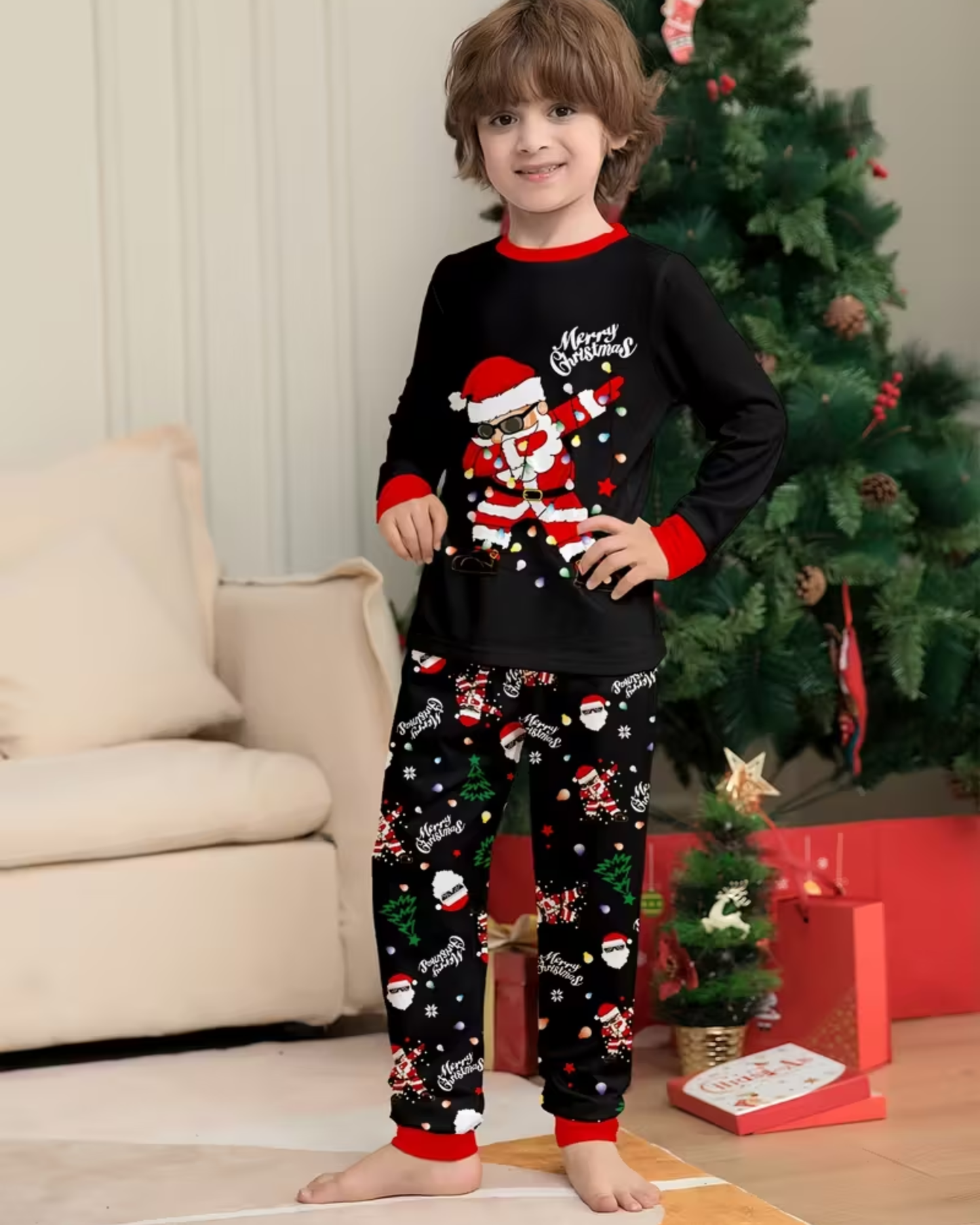 Pyjama Deux Pièces pour Enfants à la Mode Classique Nouveau avec Imprimé à Carreaux