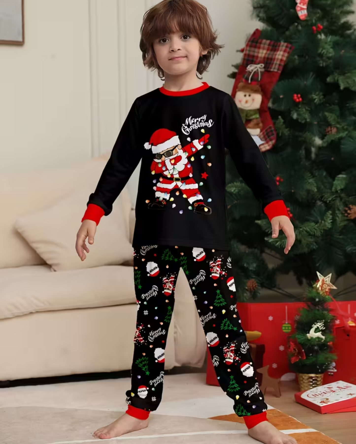 Pyjama Deux Pièces pour Enfants à la Mode Classique Nouveau avec Imprimé à Carreaux