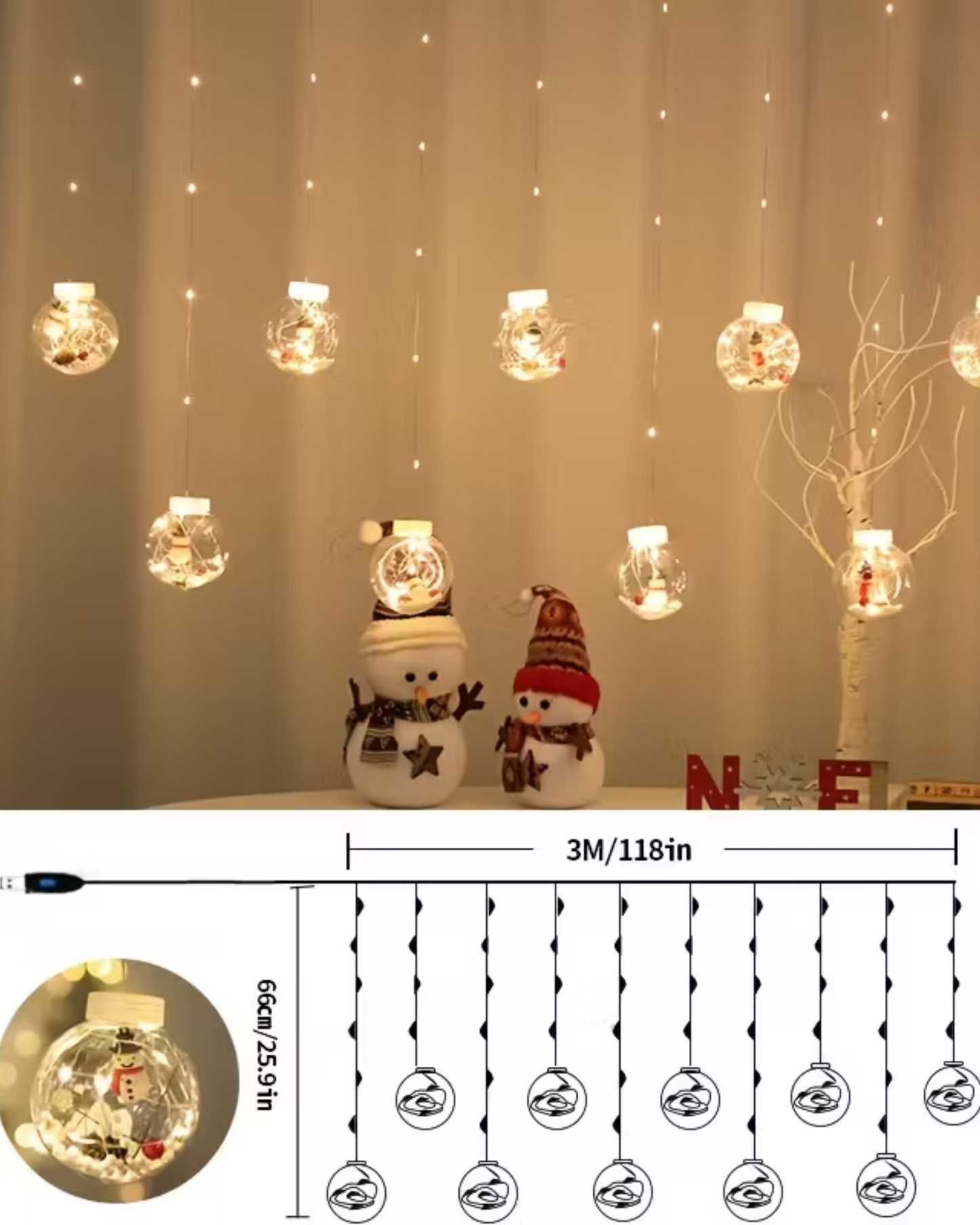 Guirlande Boules de Noël – Ambiance Cosy et Brillante