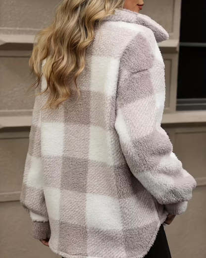 Veste Sherpa Classique – Édition Blanche & Grise